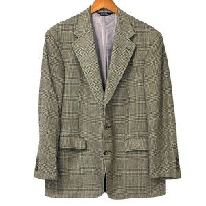 Polo Ralph Lauren Vintage 80's Silk Blazer Houndstooth USA Union Label Size 41R